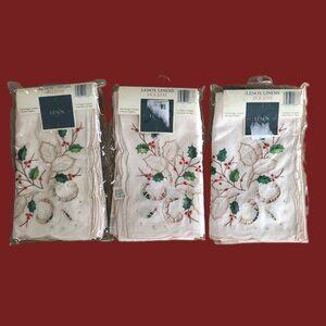 Lenox Linens Holiday Napkins Count: 12 Color: Ivory  NWT Vintage